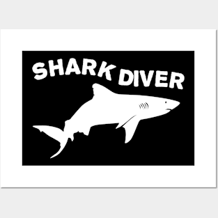 Shark diver Posters and Art